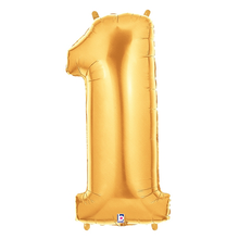 Load image into Gallery viewer, Gold Number 1 Foil Balloon Letters

