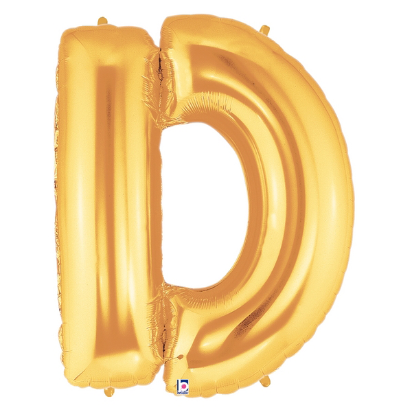 Gold Letter D Foil Balloon Letters