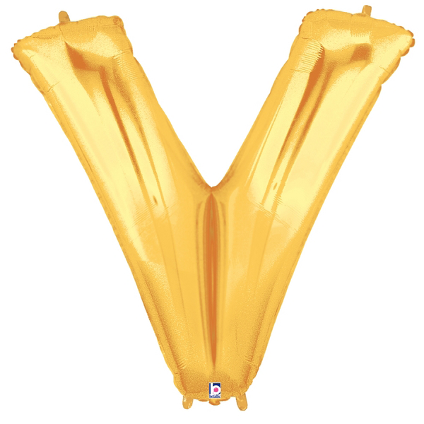 Gold Letter V Foil Balloon Letters