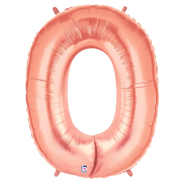 Rose Gold Number 0 Megaloon Balloon Numbers