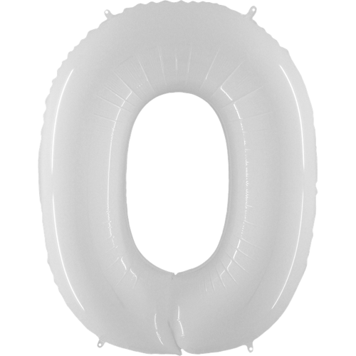 White Number 0-9 Foil Balloon Letters