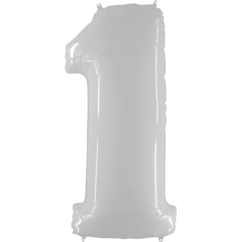 White Number 0-9 Foil Balloon Letters