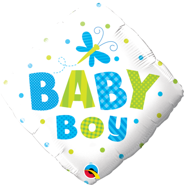 Baby Boy Dots & Dragonfly Balloon