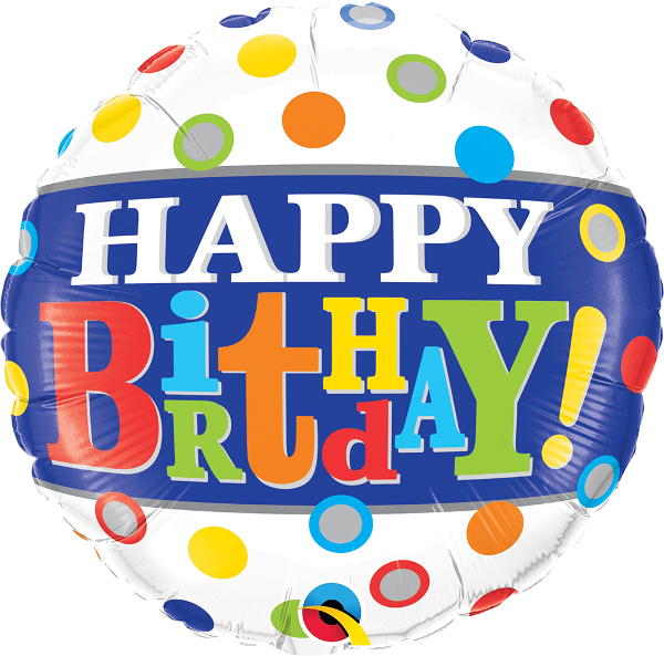 Happy Birthday Band & Dots Balloon