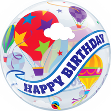 Load image into Gallery viewer, Happy Birthday Hot Air Balloon Ride Bubble Balloon
