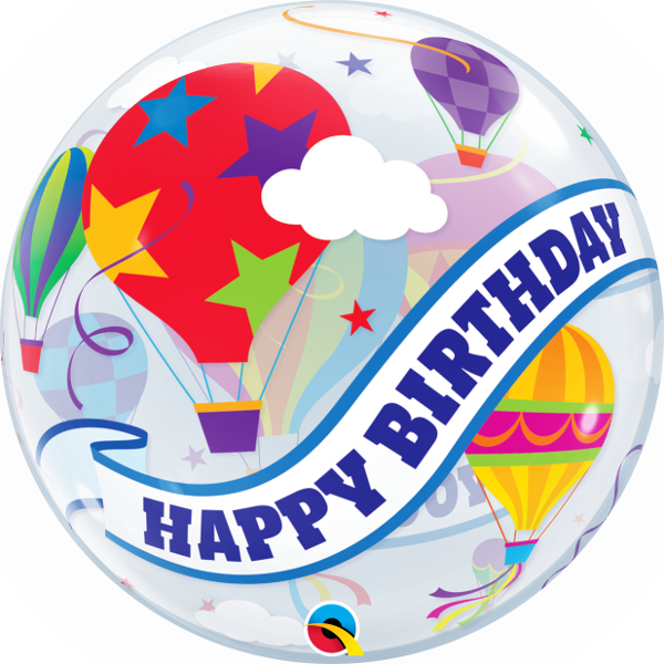 Happy Birthday Hot Air Balloon Ride Bubble Balloon