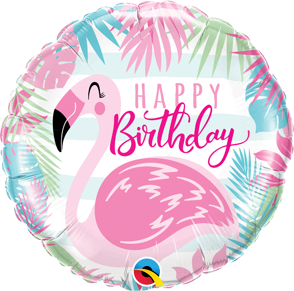 Happy Birthday Pink Flamingo Balloon
