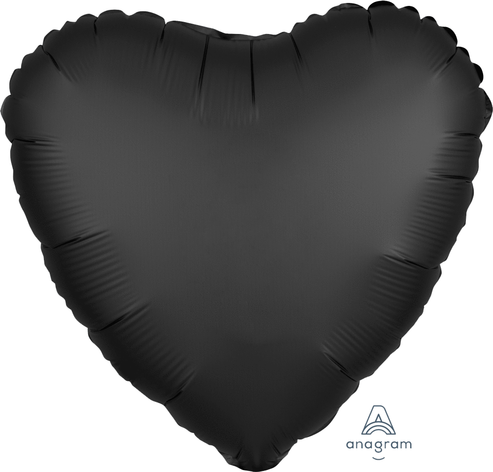black heart shaped foil balloon