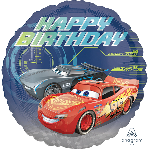 Cars 3 Happy Birthday Lightning Foil Balloon