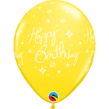 Load image into Gallery viewer, Happy Birthday Elegant Sparkles &amp; Swirls 11&quot; Balloons
