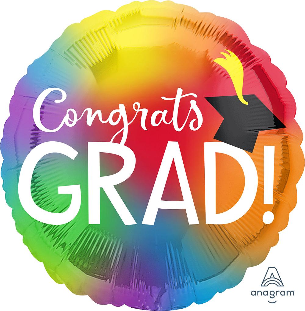 rainbow colorful grad supershape jumbo balloon