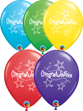 Load image into Gallery viewer, Congratulations Star Streamers 11&quot; Balloons
