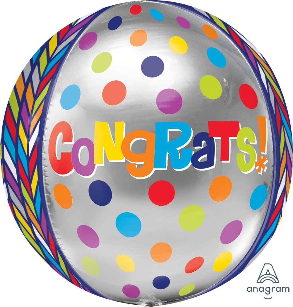Dotty Geometric Congrats Balloon Orbz