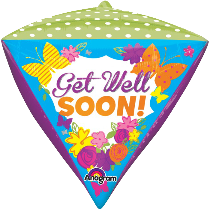 Get Well Soon Garden Diamond Balloon