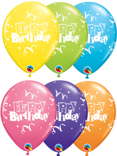 Load image into Gallery viewer, Happy Birthday Streamers &amp; Stars 11&#39;&#39; Latex Balloons
