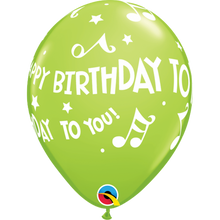 Load image into Gallery viewer, Happy Birthday To You Music Notes 11&quot; Balloons
