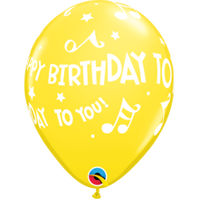 Load image into Gallery viewer, Happy Birthday To You Music Notes 11&quot; Balloons
