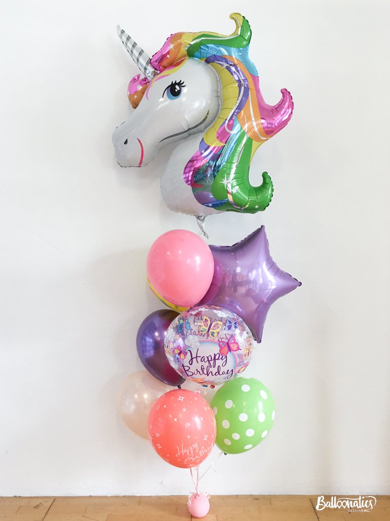 unicorn happy birthday balloon package