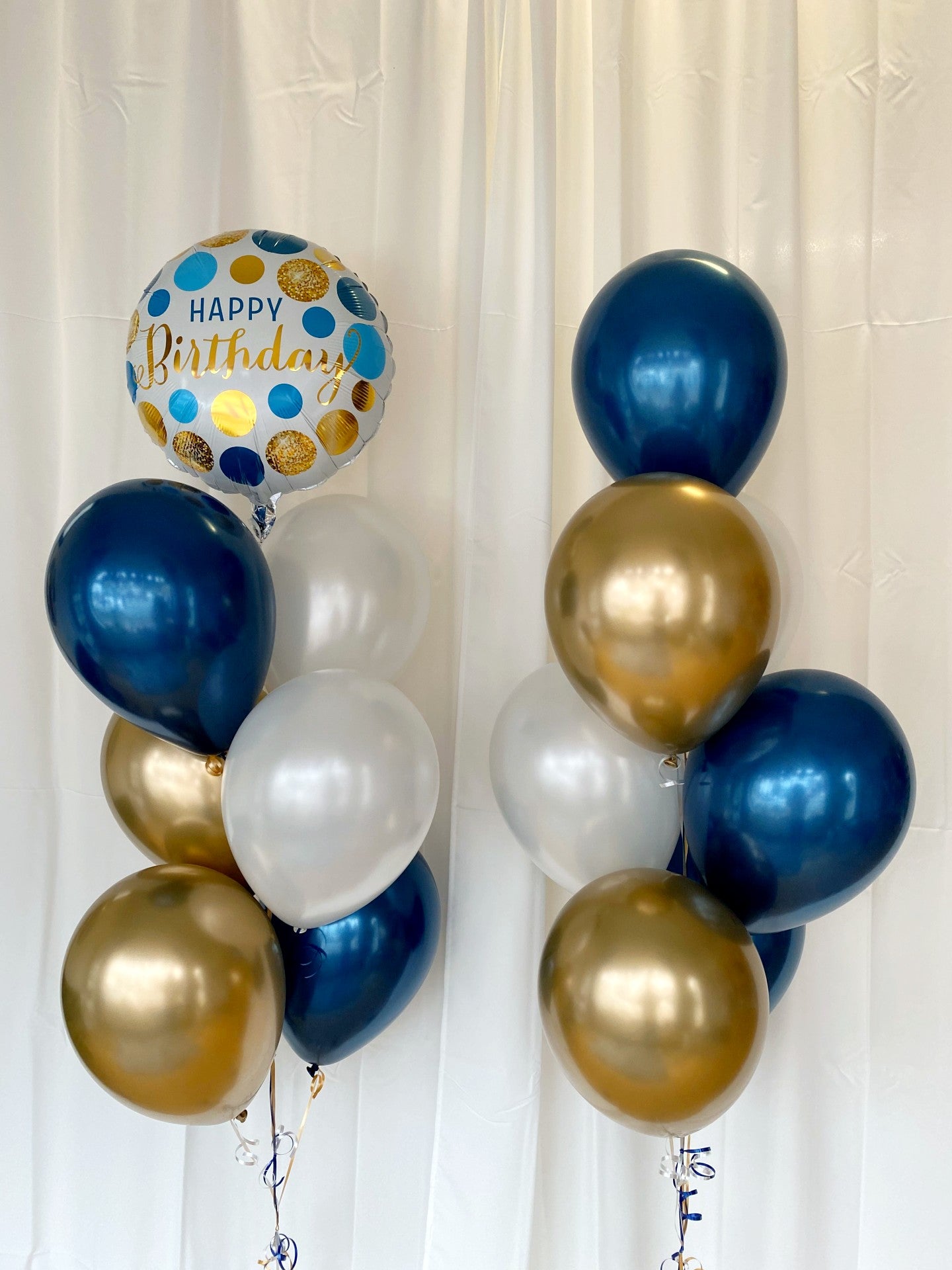 Blue and Gold Dots Happy Birthday Package