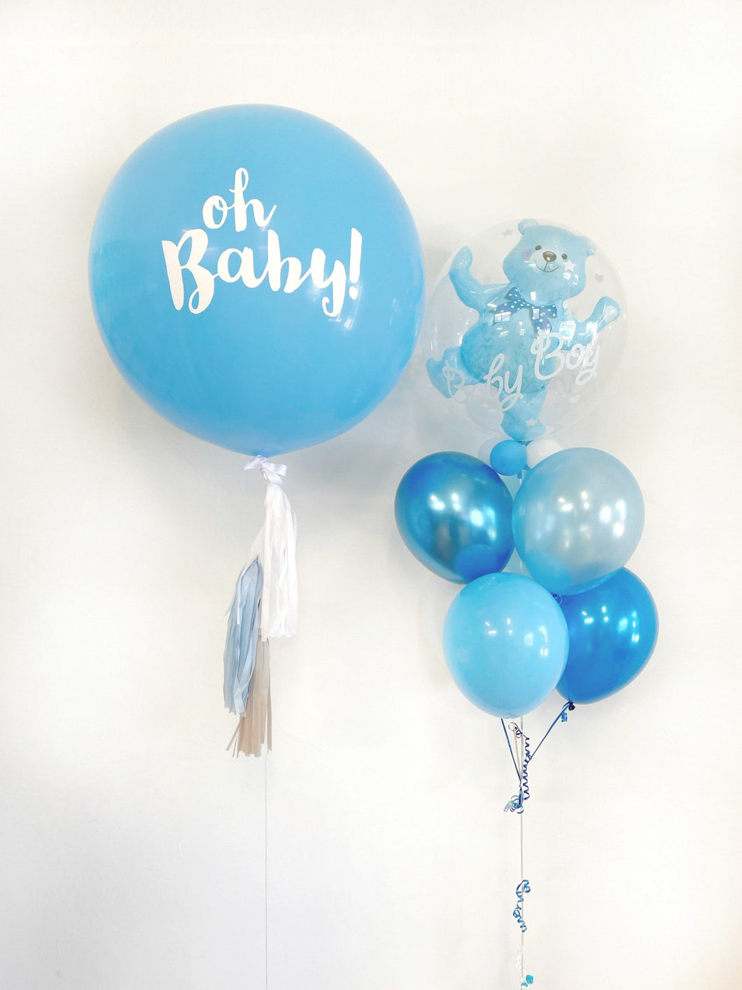 Oh Baby Blue Bear Balloon Package