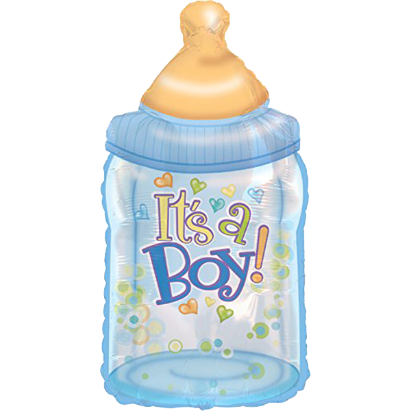 It's A Boy! Hearts & Bubble Bottle Balloon