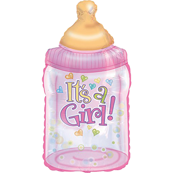 It's A Girl! Hearts & Bubble Bottle Balloon