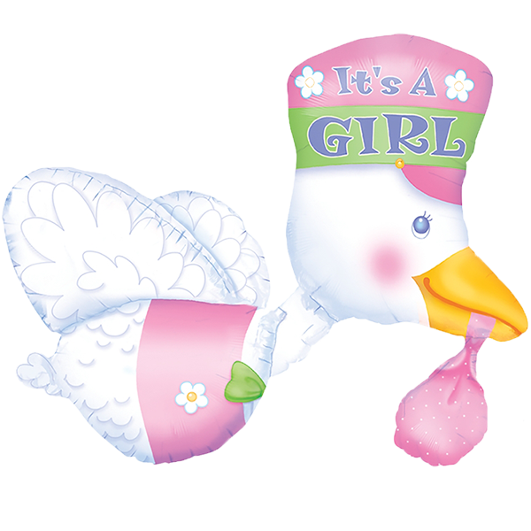 It's A Girl Baby Duck Balloon