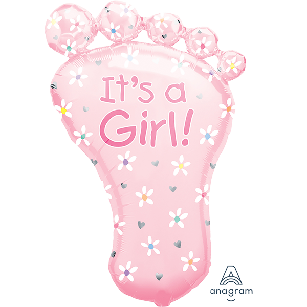 It's A Girl Baby Foot Balloon