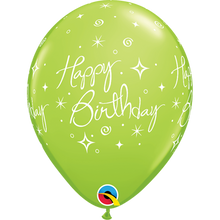 Load image into Gallery viewer, Happy Birthday Elegant Sparkles &amp; Swirls 11&quot; Balloons
