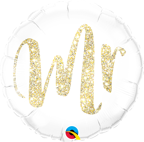 Mr. Glitter Gold Balloon