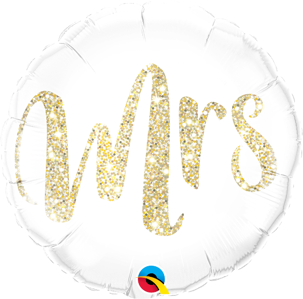 Mrs. Gold Glitter Balloon