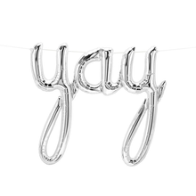 Load image into Gallery viewer, Silver &quot;Yay&quot; Foil Balloon Letters
