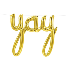 Load image into Gallery viewer, Gold &quot;Yay&quot; Foil Balloon Letters
