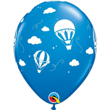Load image into Gallery viewer, 11-printed-latex-balloons-dark-blue-hot-air-balloons
