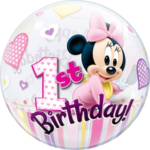 Load image into Gallery viewer, Disney Minnie Mouse 1st Birthday Bubble Balloon

