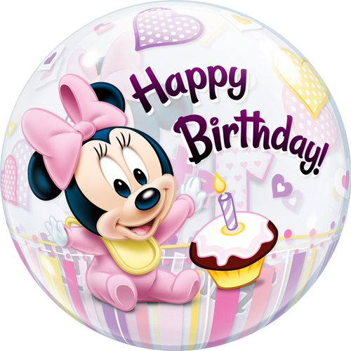 Disney Minnie Mouse 1st Birthday Bubble Balloon