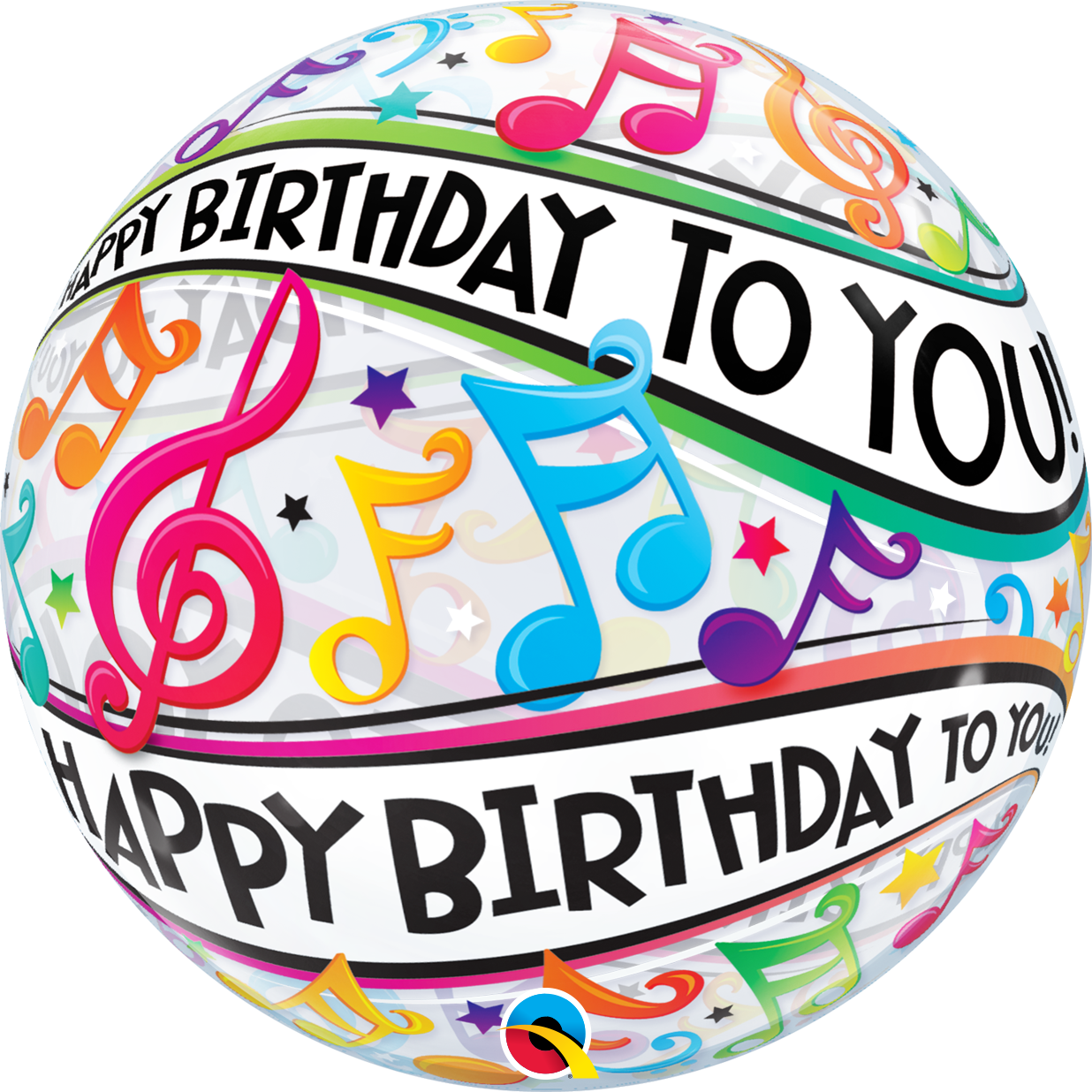 Happy Birthday To You Music Notes Bubble Balloon