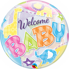 Load image into Gallery viewer, Welcome Baby Animals Patterns Bubble Balloon
