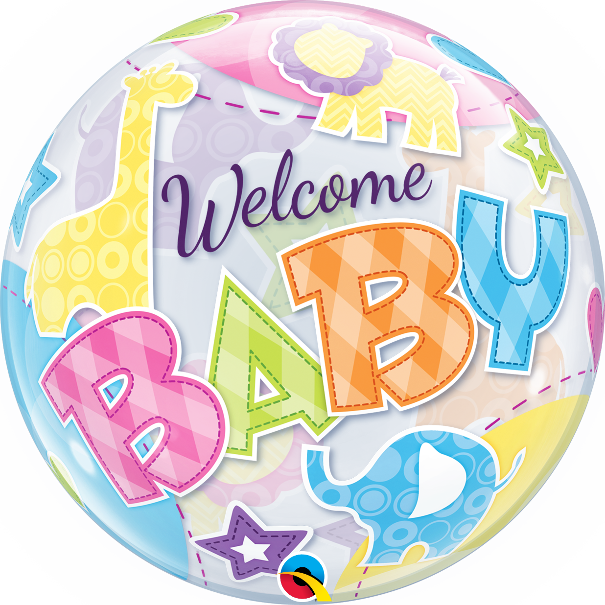 Welcome Baby Animals Patterns Bubble Balloon