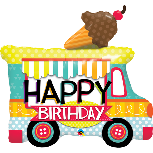 Adorable Ice Cream Truck Shaped Birthday Balloon