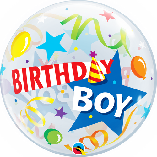 Birthday Boy Party Hat Bubble Balloon