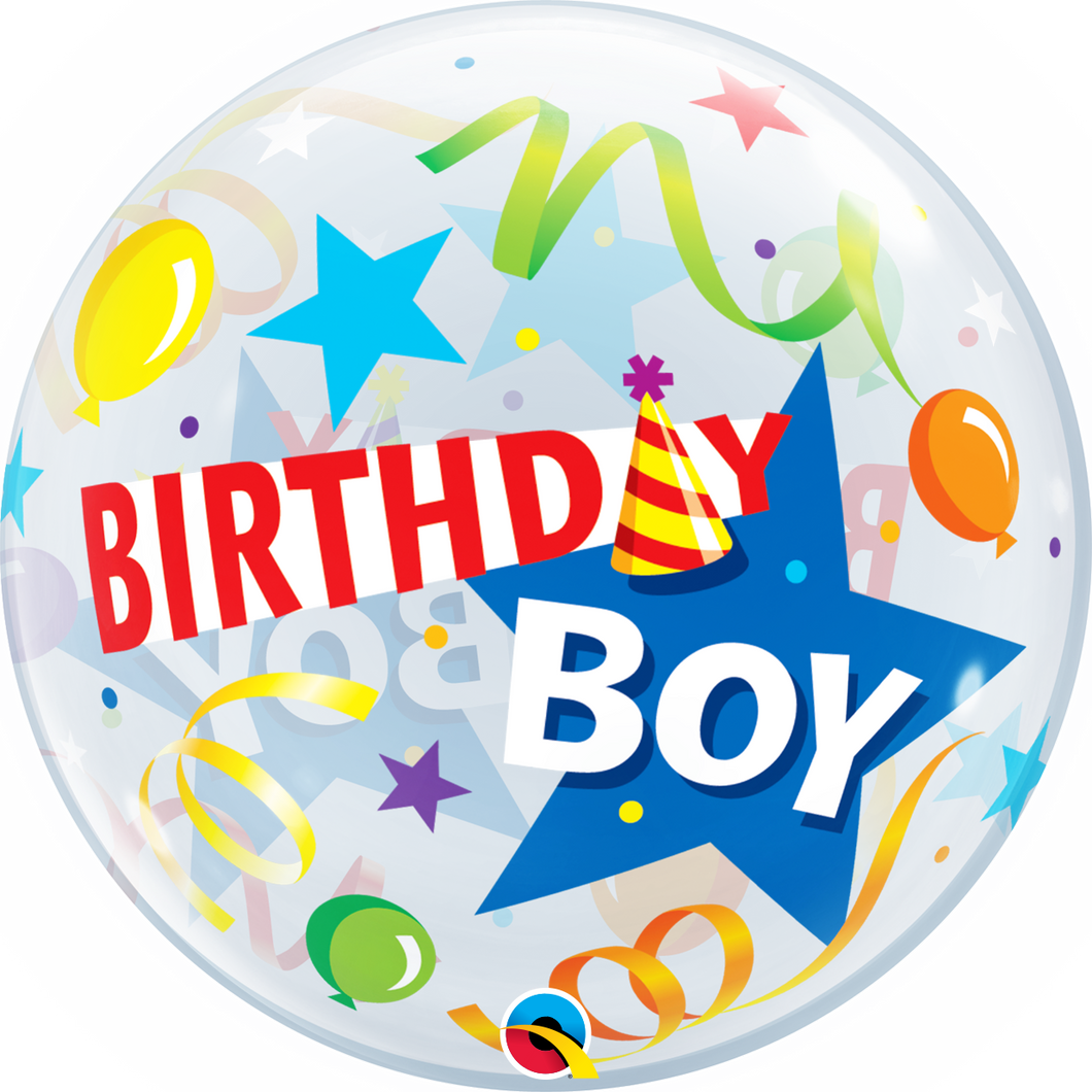 Birthday Boy Party Hat Bubble Balloon