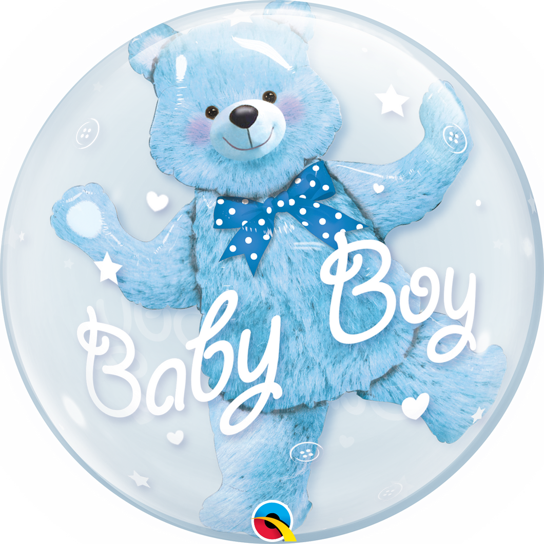 Baby Blue Teddy Bear Bubble Balloon