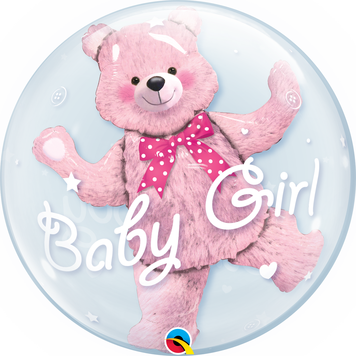 Baby Pink Teddy Bear Bubble Balloon