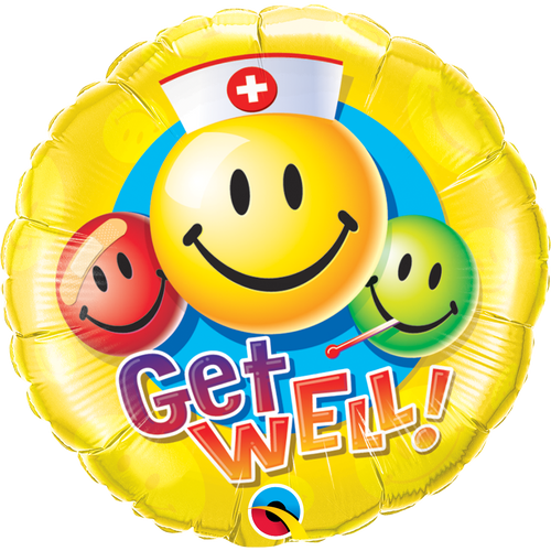 Get Well Smiley Faces Balloon