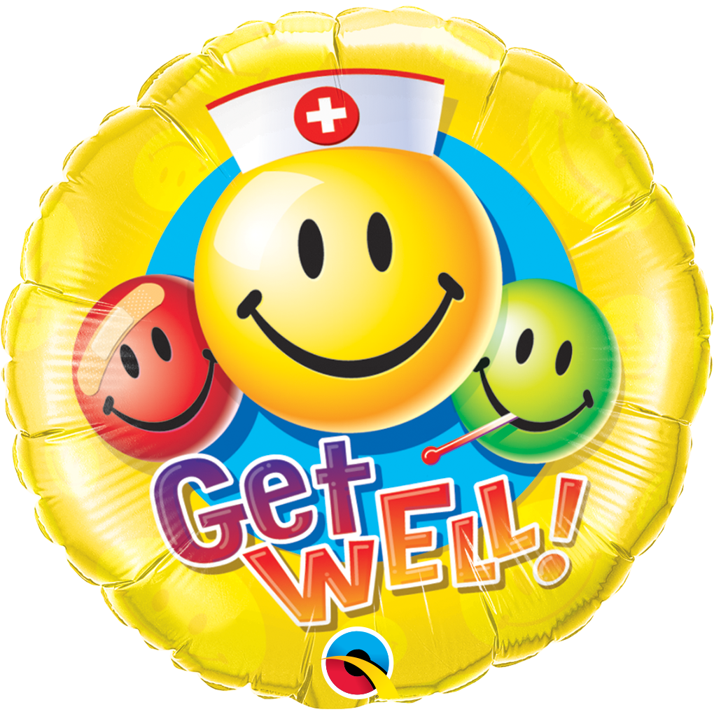 Get Well Smiley Faces Balloon