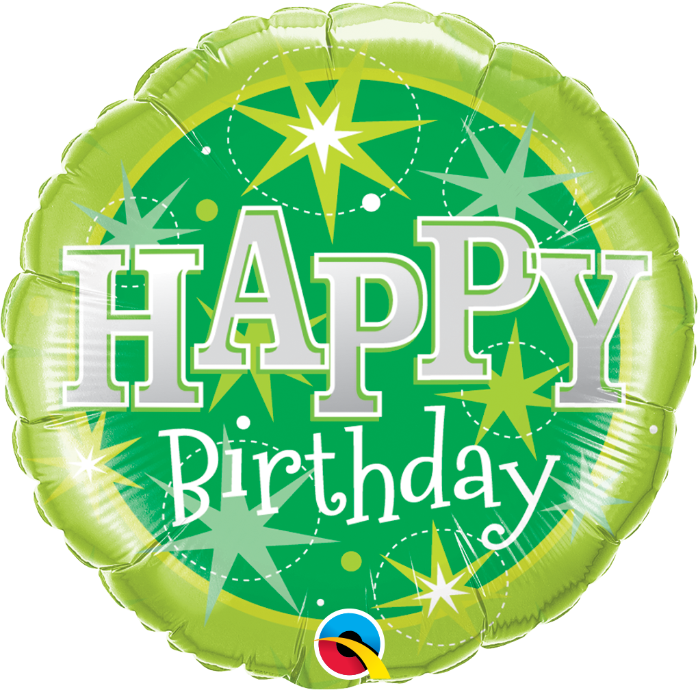 Sparkly Green Birthday Balloon
