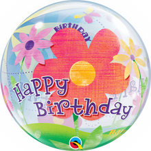Load image into Gallery viewer, Birthday Funky Flowers Bubble Balloon
