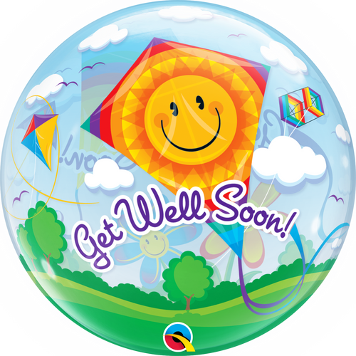 Get Well Soon Kites Bubble Balloon