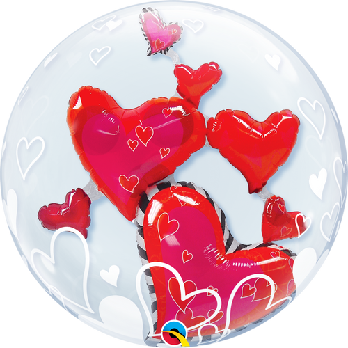 Lovely Floating Hearts Bubble Balloon